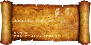 Gavrila Irén névjegykártya
